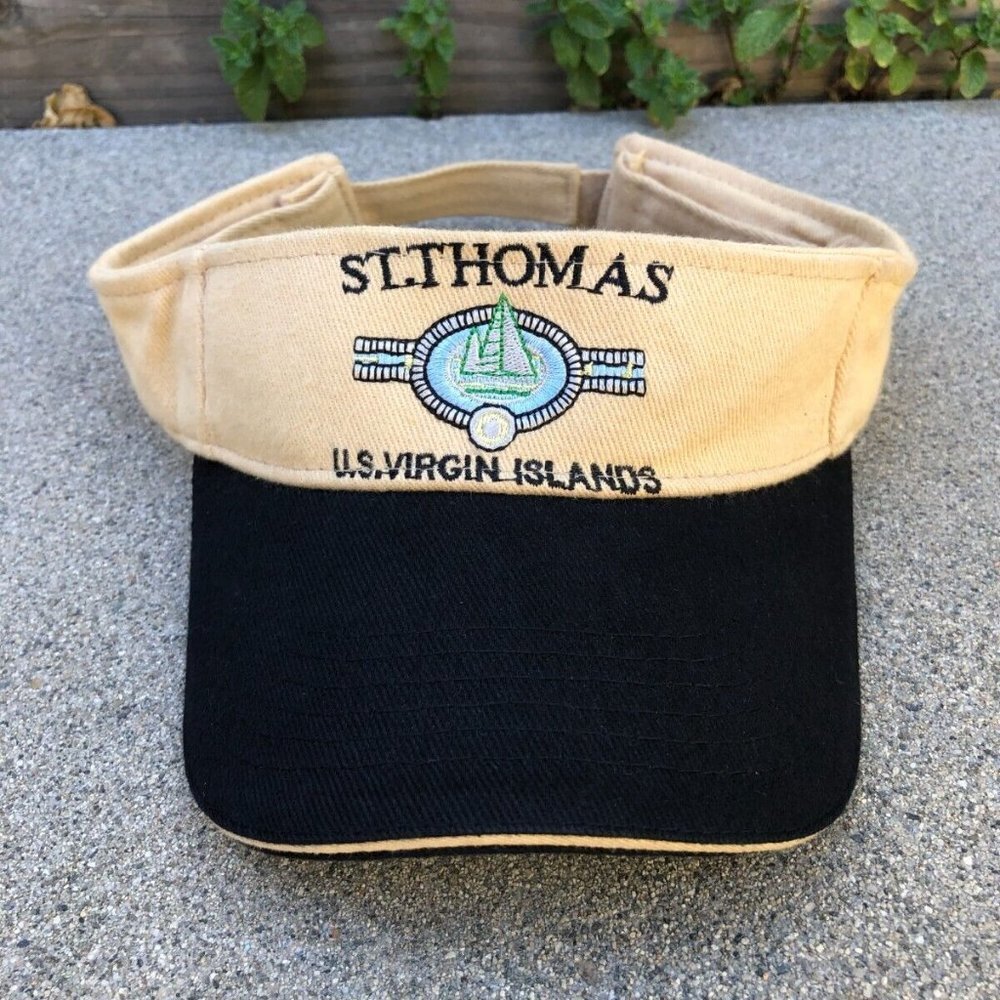 ST. THOMAS U.S. VIRGIN ISLANDS Vintage 80s 90s Visor Hat Men's Adjustable Cap‍